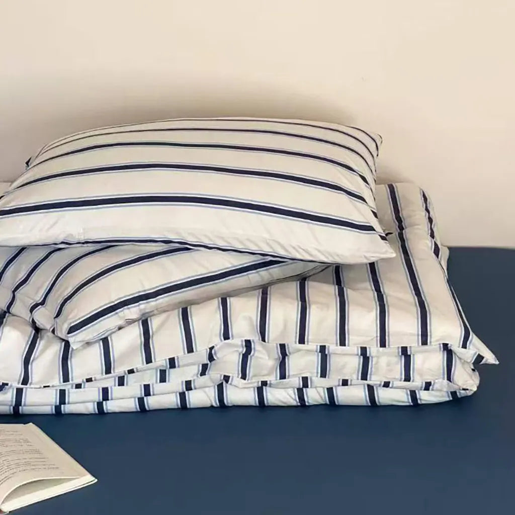 Ticking Stripe Jersey Bedding Set