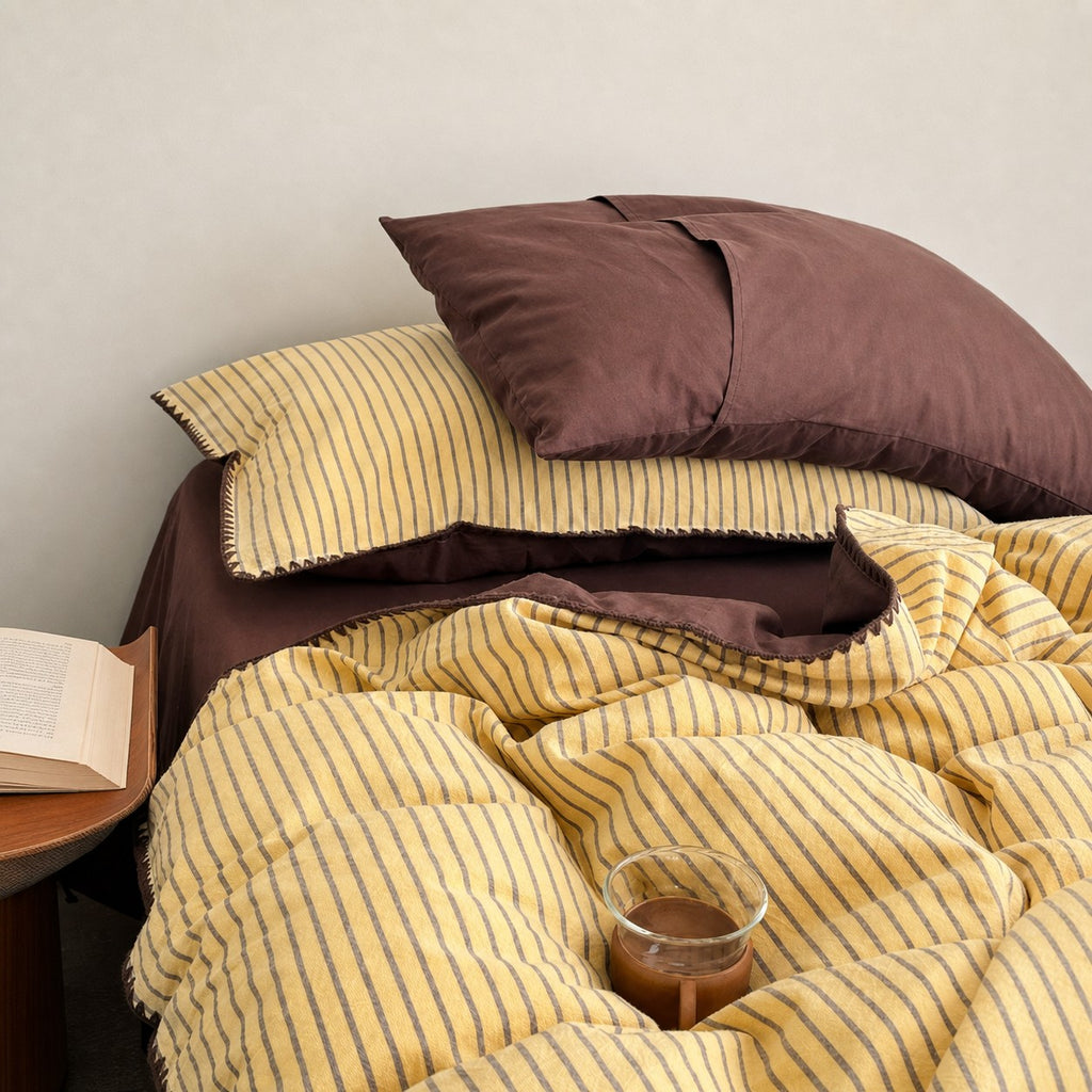 Vintora Soft Cotton Piped Stripe Bedding Set G96