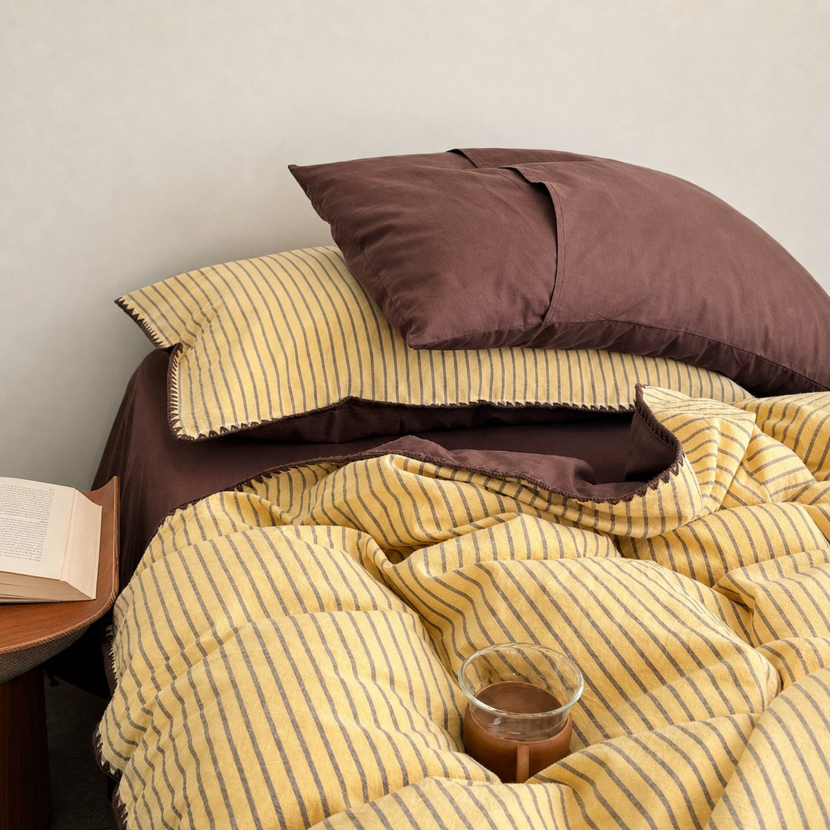 Vintora Soft Cotton Piped Stripe Bedding Set G96