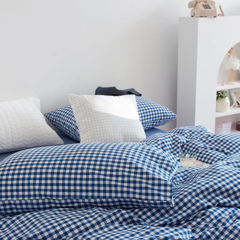 Cotton Small Gingham Bedding Set - Green