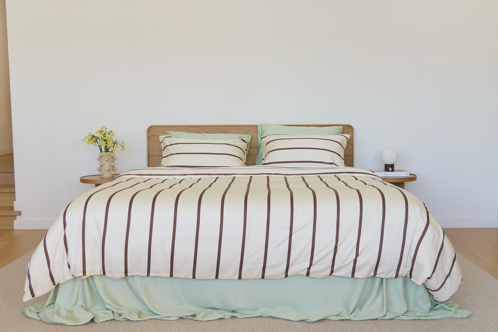 Chocolate Stripe Bamboo Quilt Cover