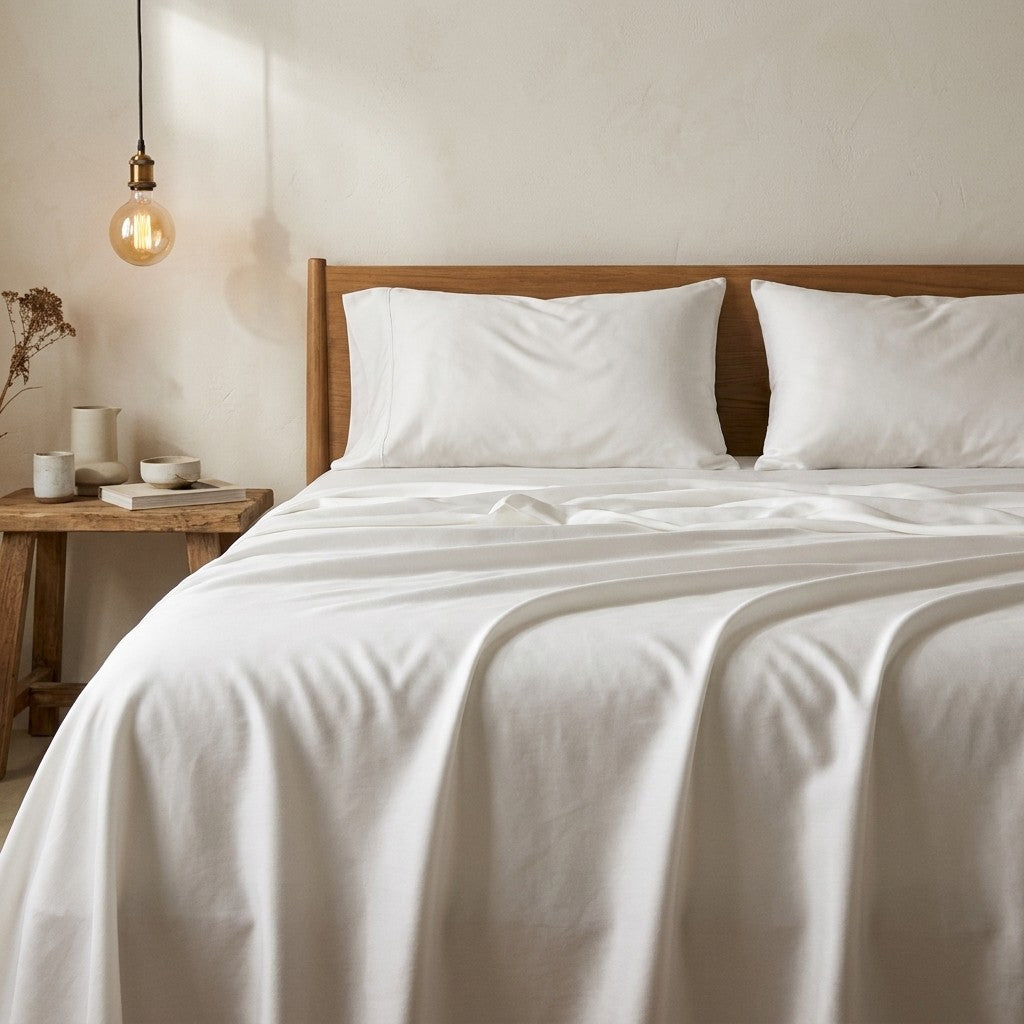 Qelune Bamboo Sheet Set 鈥?Cooling Organic Bamboo Bedding in Soft White