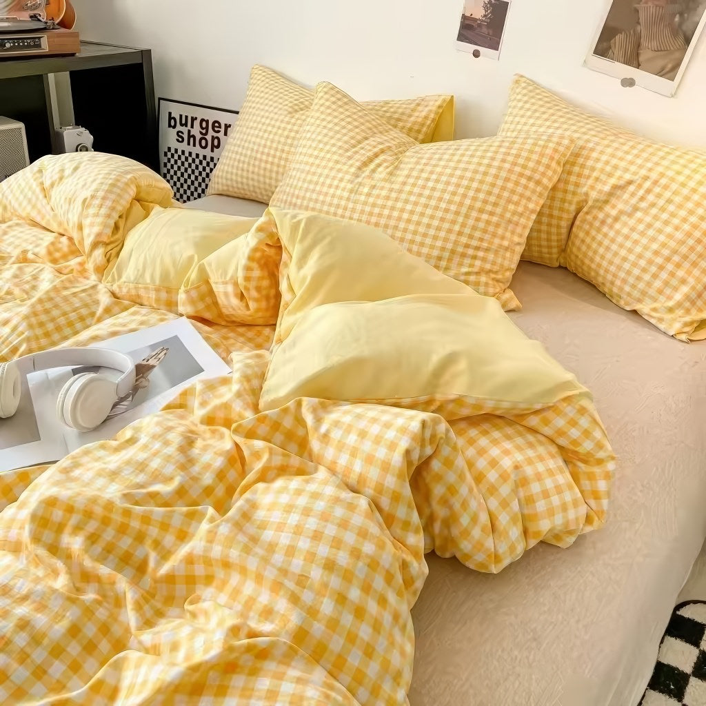 Pastel Gingham Bedding Set