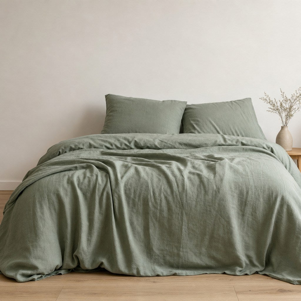 Cottara Washed Cotton Bedding Set Soft Breathable Bed Linen for Cozy Dorm and Home Use G65