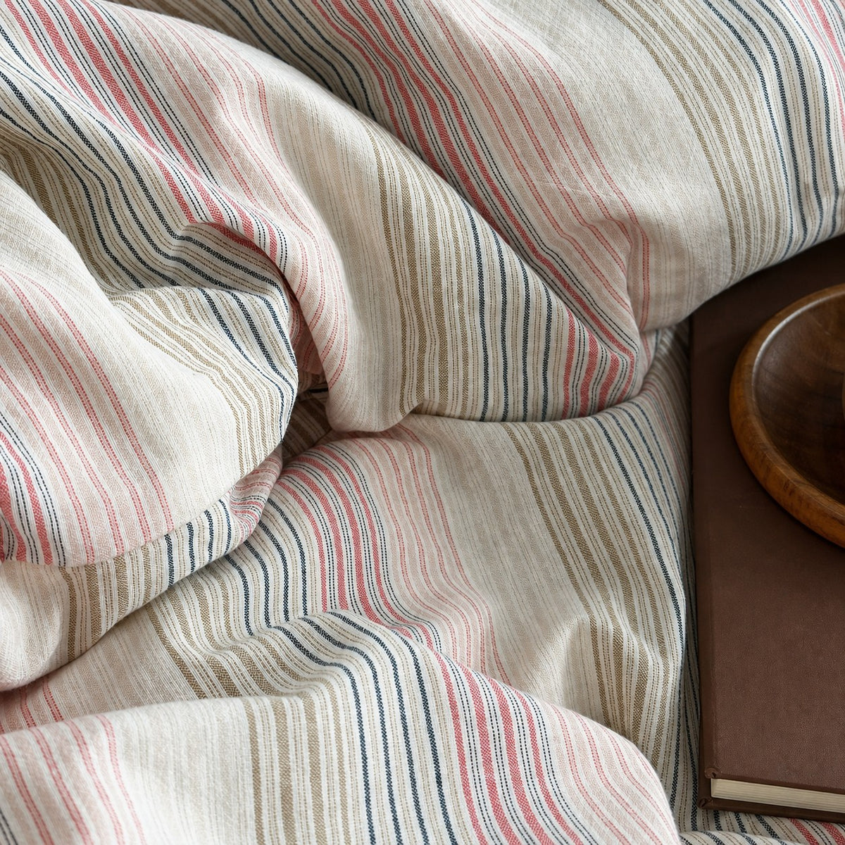Vintora Retro Stripe Cotton Bedding Set Breathable Cotton G99