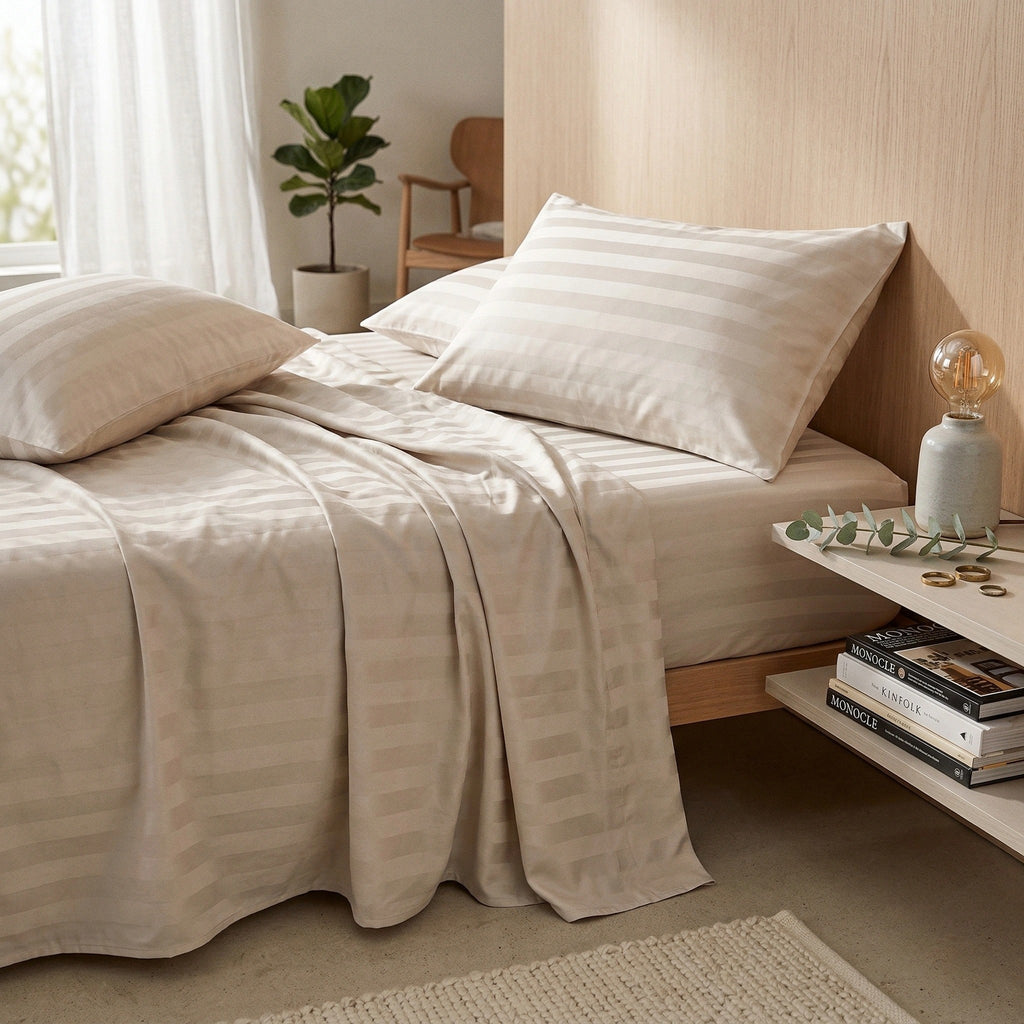Striped Pattern Bamboo Bedding Set