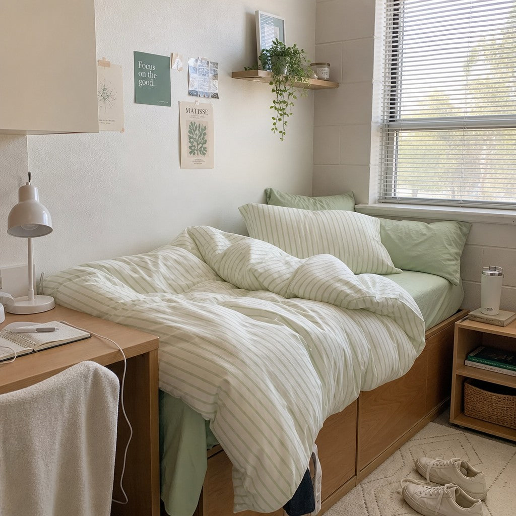 Vintora Soft Washed Cotton Stripe Bedding Set G91