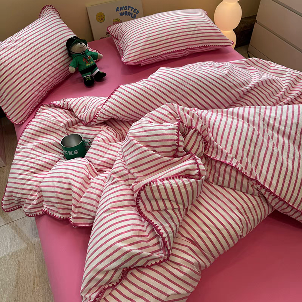 Sweet Stripes Duvet Cover - Violet