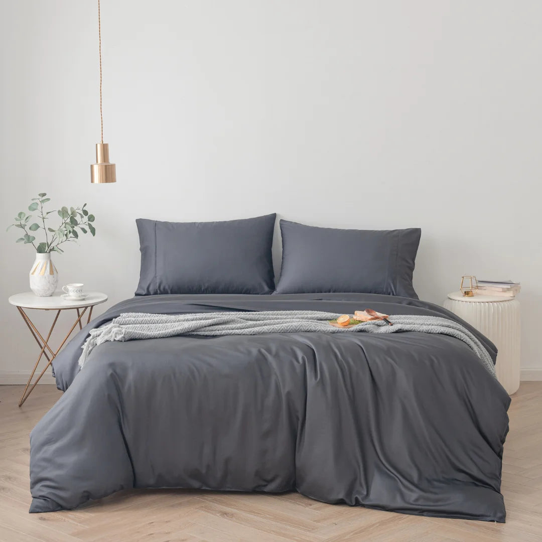 Bamboo Quilt Cover Set - Charcoal