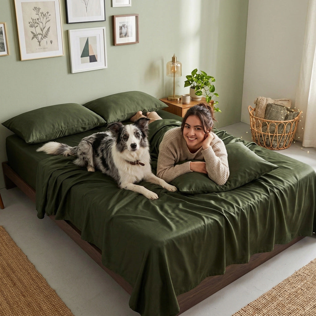 Pet Hair Repellent Bamboo Bedding Set