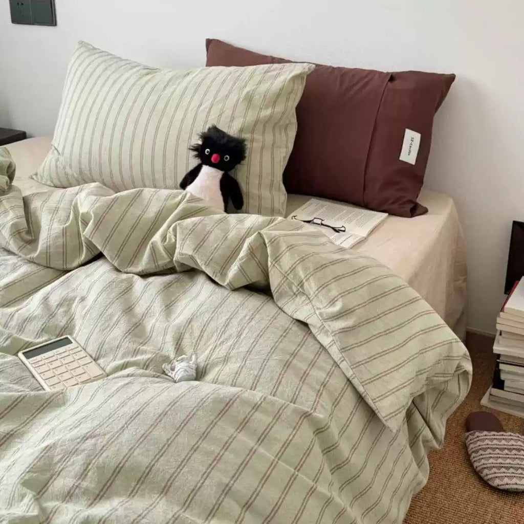 Vintora Simple Modern Vertical Striped Bedding Set G75