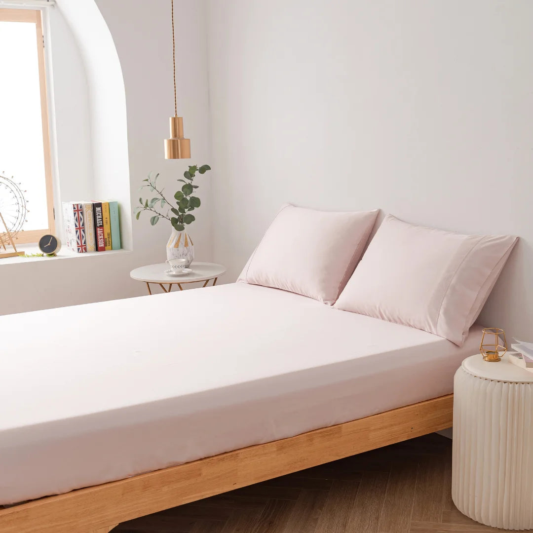 Bamboo Fitted Sheet - Blush