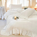 White Shabby Chic Pearl Beaded Duvet Cover Set
