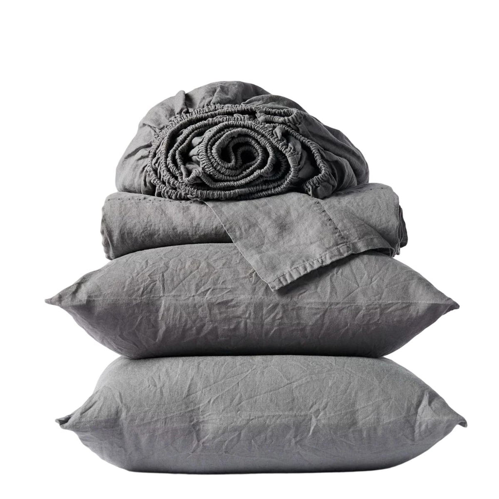 Cottara Washed Cotton Bedding Set Soft Breathable Bed Linen for Cozy Dorm and Home Use G65