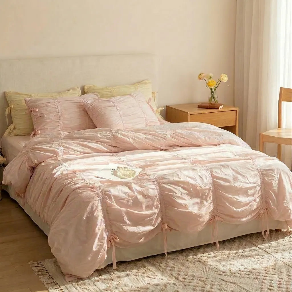 Princess Ruched Duvet Cover - Pastel Yellow