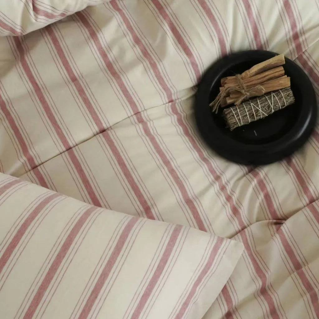 Natural Striped Bedding Set