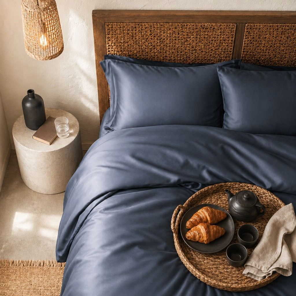 Qelune Bamboo Duvet Cover Set – Cooling Organic Bamboo Bedding in Nightfall