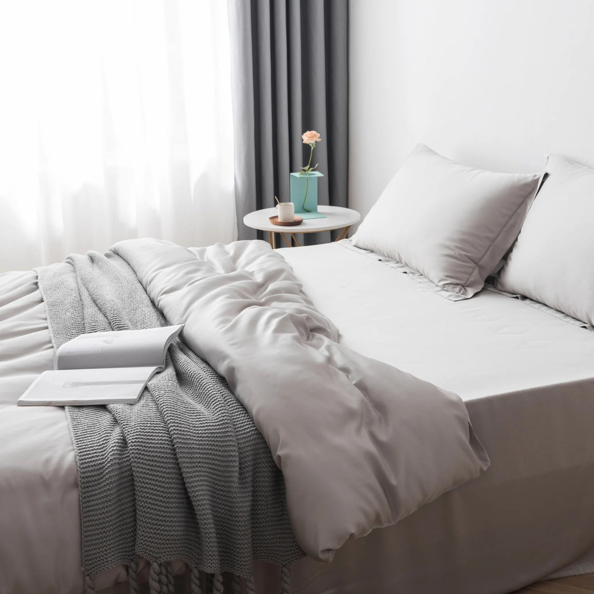 Bamboo Quilt Cover Set - Silver