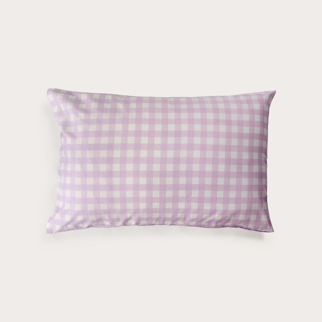 Lilac Gingham Bamboo Pillowslip