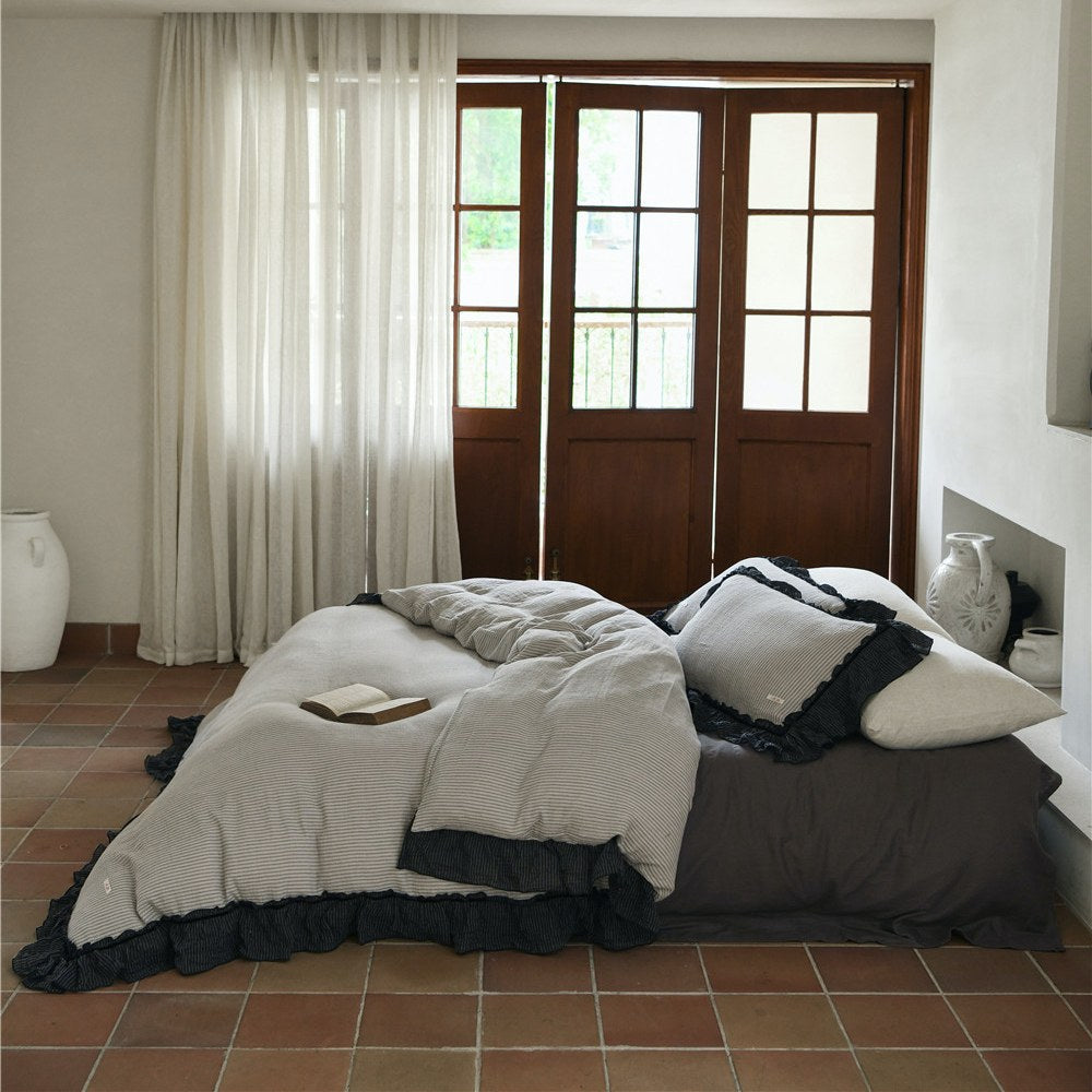 Roselle French Cottage Double Gauze Cotton Ruffle Bedding Set G110