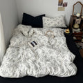 Black Outline Flowers Bedding Set