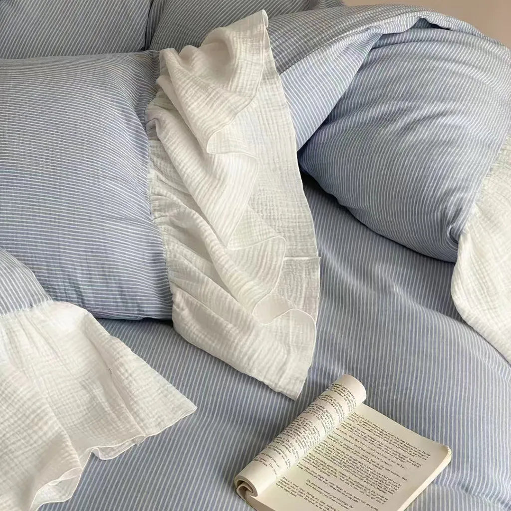 Soft Ruffle Stripe Duvet Cover