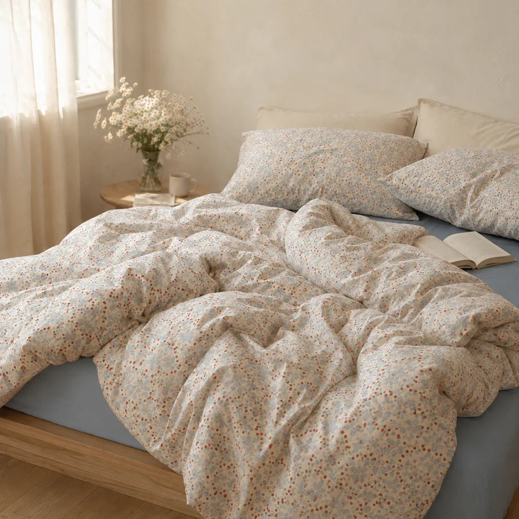 Spring Meadow Muslin Duvet Cover Set