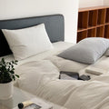 Cloud White Stripe Seersucker Duvet Cover