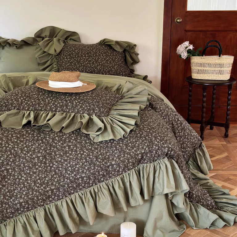 Coquette Floral Ruffle Bedding Set