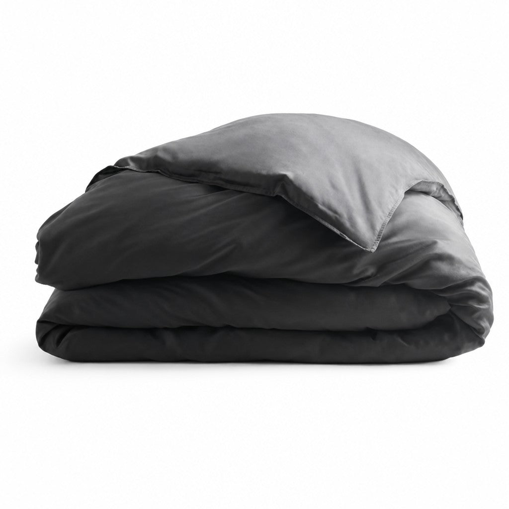 Qelune Bamboo Duvet Cover Set – Cooling Organic Bamboo Bedding in Charcoal
