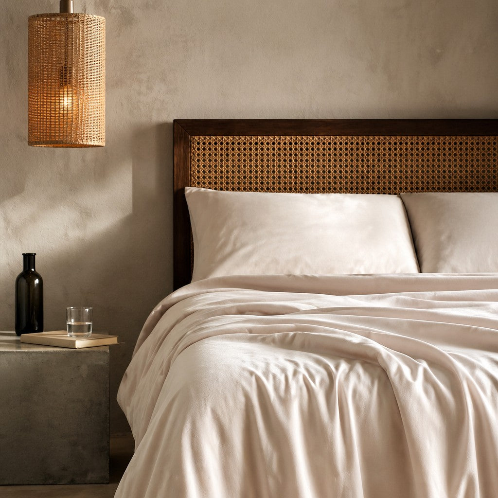 Qelune Bamboo Duvet Cover Set 鈥?Cooling Organic Bamboo Bedding in Sand