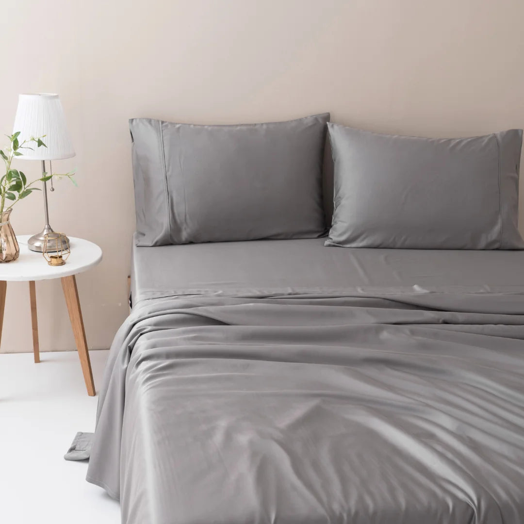 Bamboo Pillowcase Set - Stone Grey