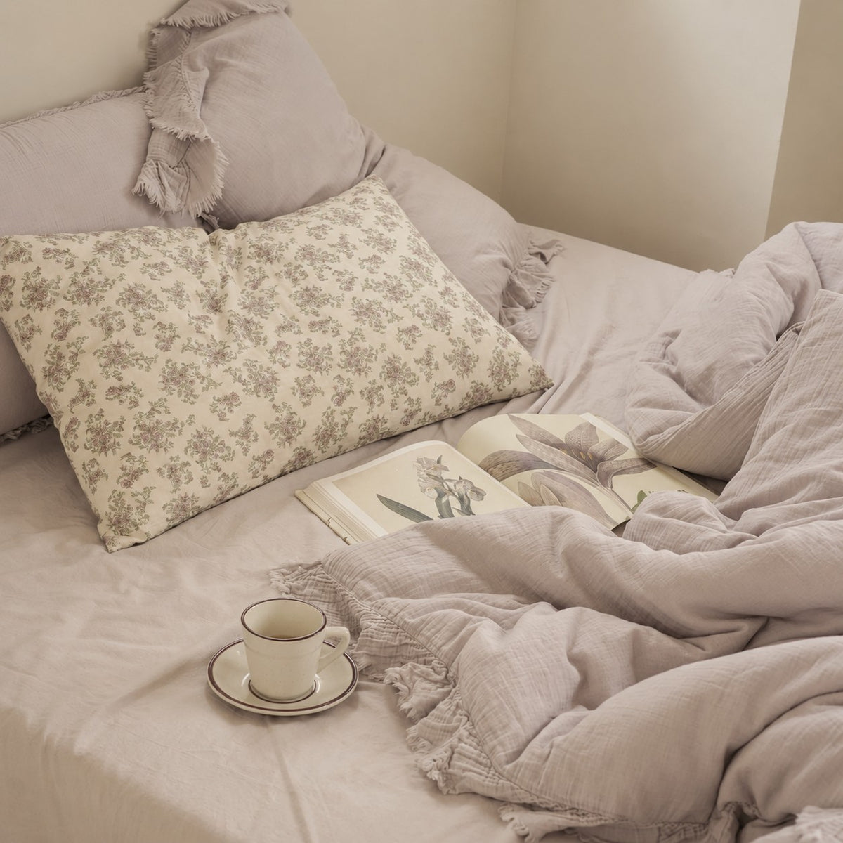 Roselle Pastel Color Ruffle Cotton Bedding Set G114