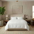 Qelune Bamboo Duvet Cover Set – Cooling Organic Bamboo Bedding in Soft White