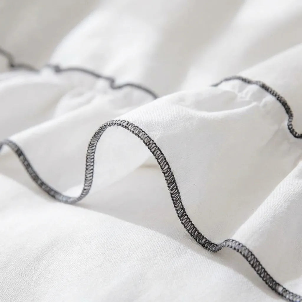 Classic Contrast Ruffle Bedding Set