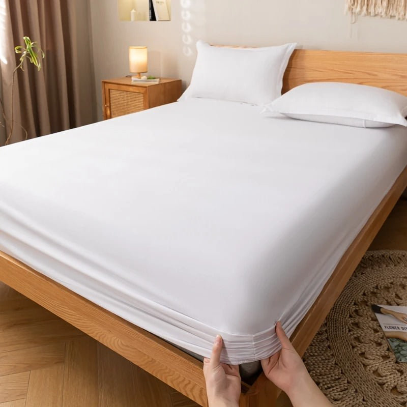 Solid Color Simple Cotton Fitted Sheet