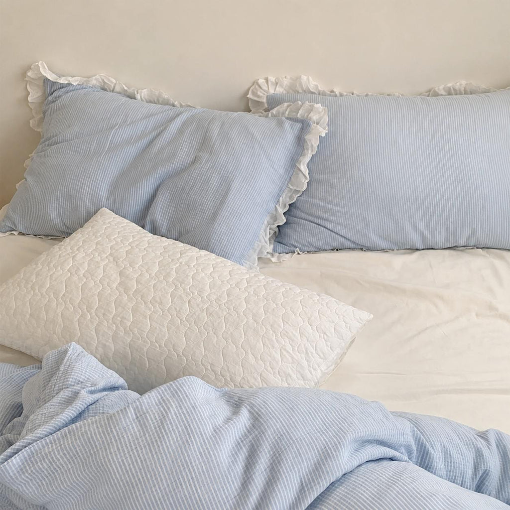 Roselle Simple Blue Bedding Set with Pure Cotton Sheets Suitable for Modern Homes G108