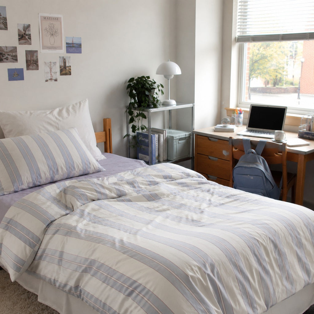 Vintora Haven Stripe Cotton 4 Piece Bedding Set G106