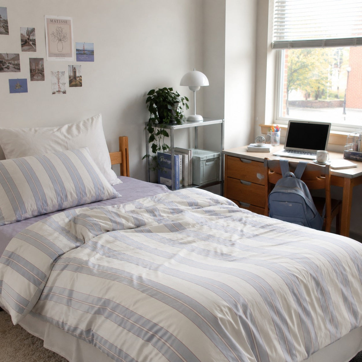 Vintora Haven Stripe Cotton 4 Piece Bedding Set G106
