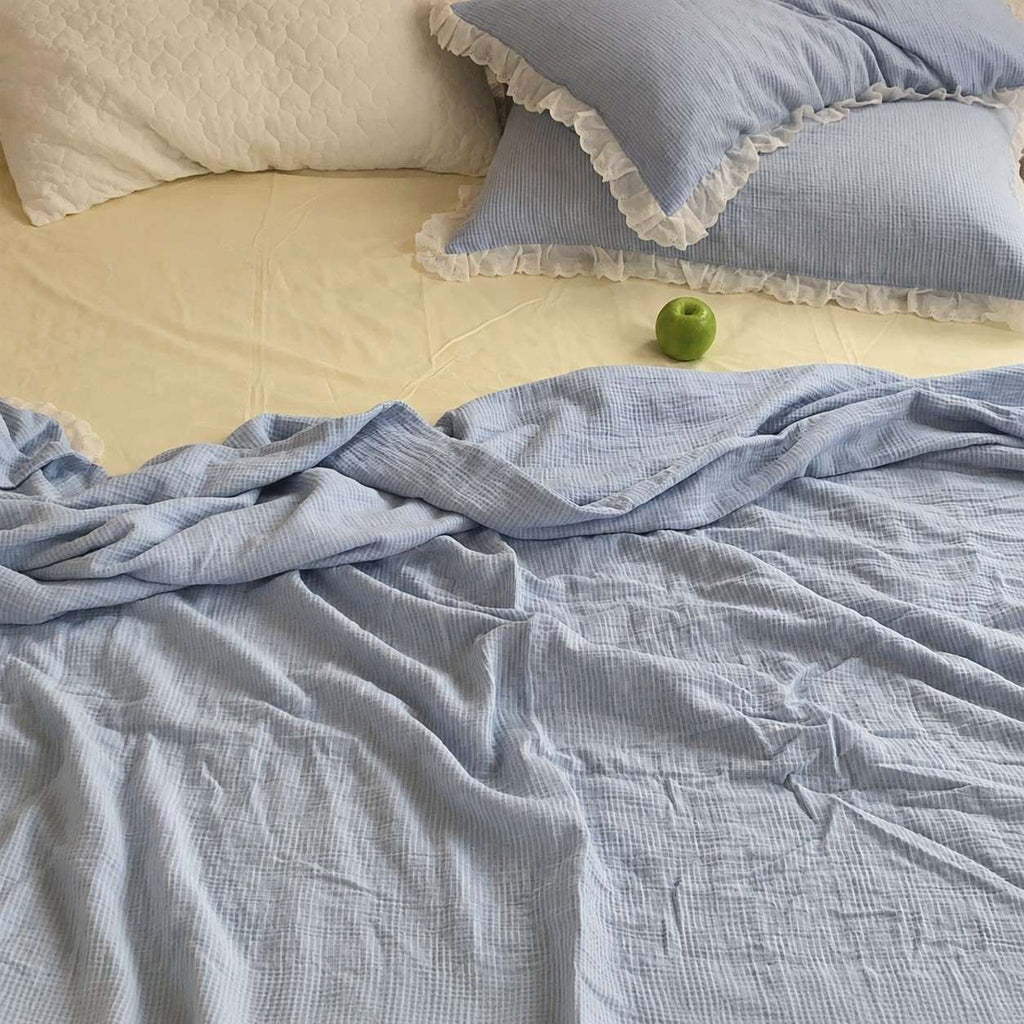Roselle Simple Blue Bedding Set with Pure Cotton Sheets Suitable for Modern Homes G108