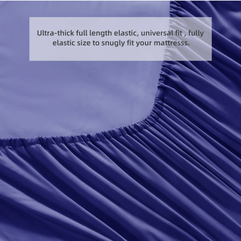 Bamboo Blend Bedsheet Set - Ultra Soft Microfiber Bedding Set (Navy)