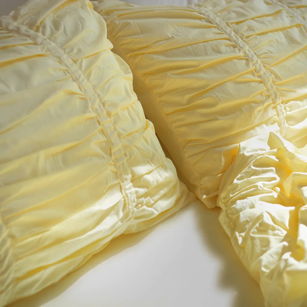 Princess Ruched Duvet Cover - Pastel Yellow