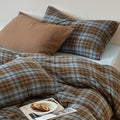 Vintora Classic Check Cotton Bedding Set in Yarn Dyed Washed Cotton for Everyday Comfort G104