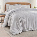 Black and White Pinstripes Organic Bamboo Bedding Set
