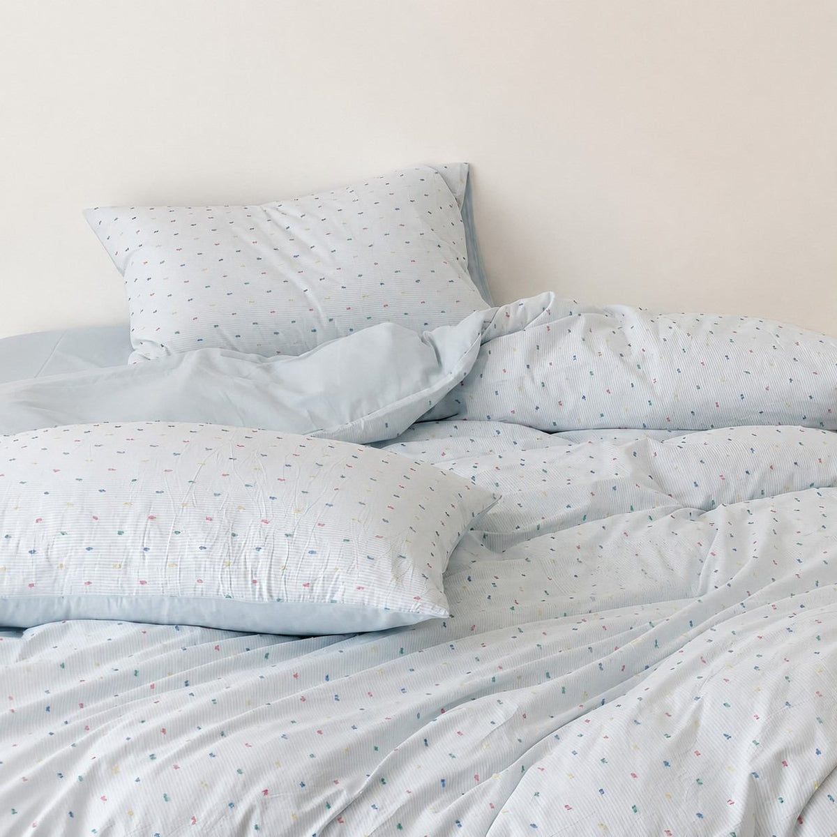 Vireza Washed Cotton Jacquard Bedding Set with Soft Breathable for All Seasons G101
