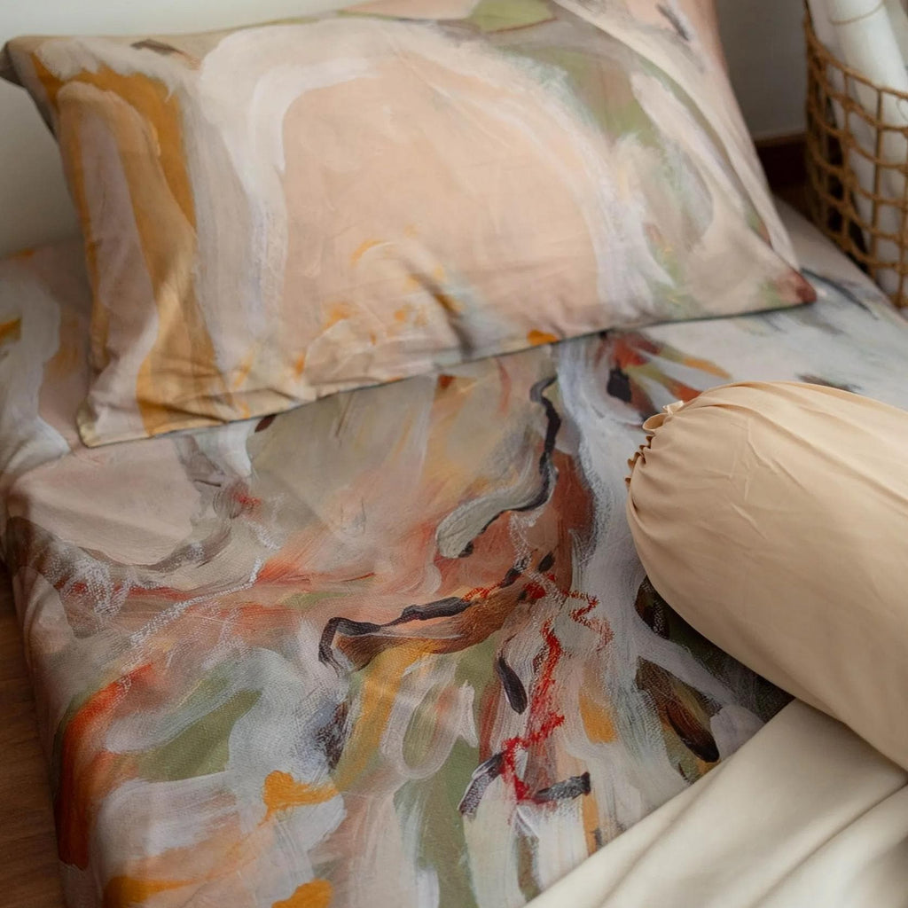 Oil Painting Design Bamboo Bedding Set