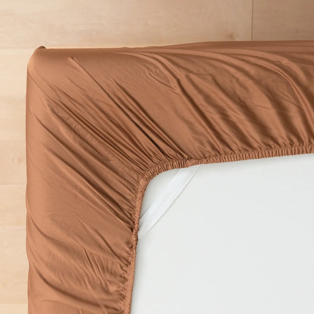 Bamboo Fitted Sheet - Terracotta