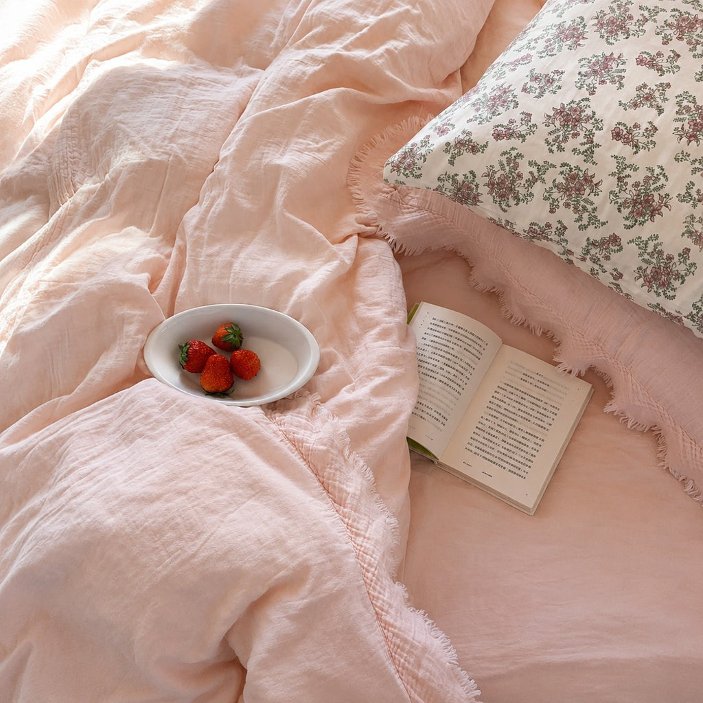 Roselle Pastel Color Ruffle Cotton Bedding Set G114