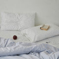 Roselle Blue Striped Cotton Bedding Set for All Season Bedroom Comfort G77