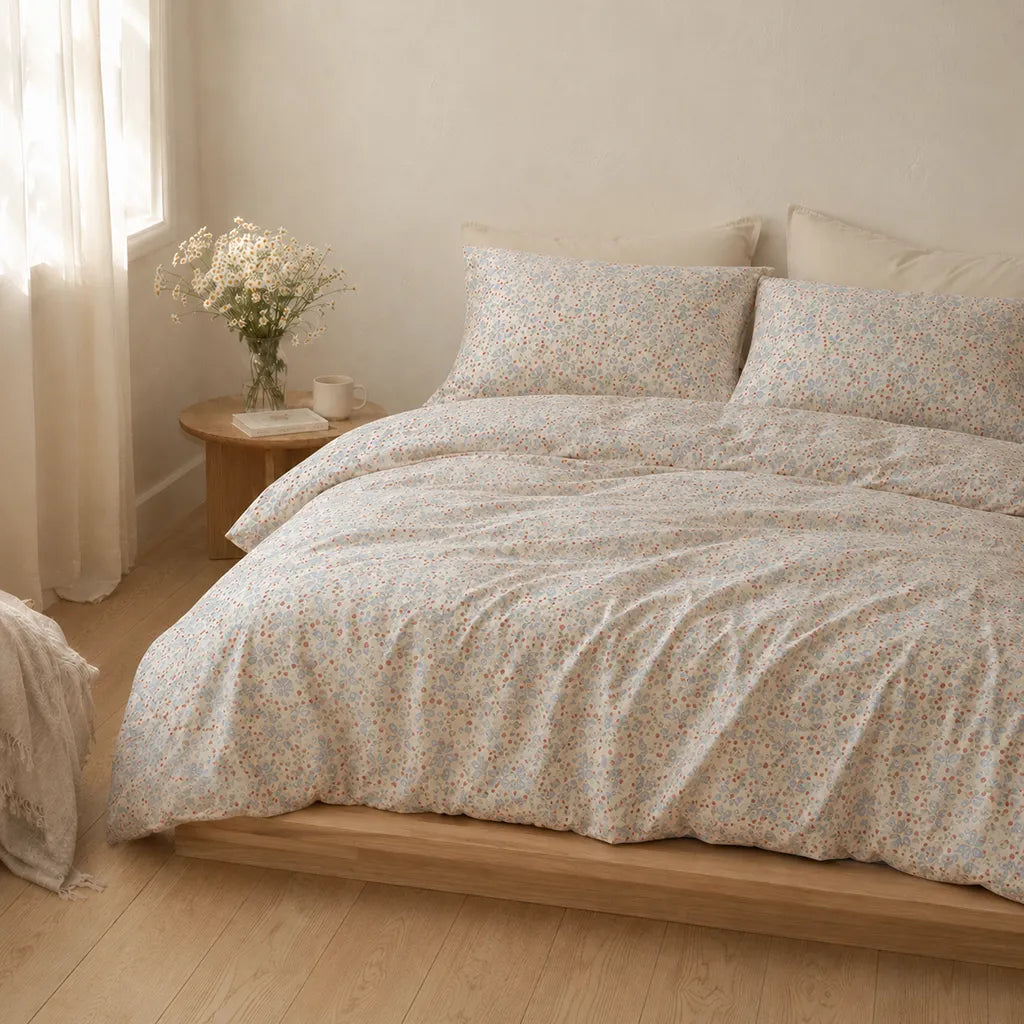 Spring Meadow Muslin Duvet Cover Set